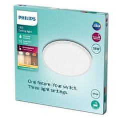 Philips LED Kúpeľňové stropné svietidlo Philips Superslim CL550 8719514327269 18W 1500lm 2700K IP44 30cm biele, 3-krokové stmievanie