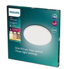 Philips LED Stropné prisadené svietidlo Philips Superslim CL550 8719514327061 22W 2000lm 2700K IP20 43cm biele, 3-krokové stmievanie