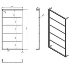 SAPHO SKA nástenný sušiak uterákov 600x1150x100mm, biela mat SKA512 - Sapho