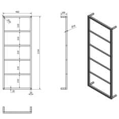 SAPHO SKA nástenný sušiak uterákov 450x1150x100mm, biela mat SKA511 - Sapho