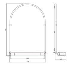 SAPHO TIGA zrkadlo s policou 48x67cm, bronz HZ206 - Sapho