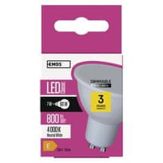 EMOS LED žiarovka Classic MR16 / GU10 / 7 W (60 W) / 800 lm / neutrálna biela / stmievateľná