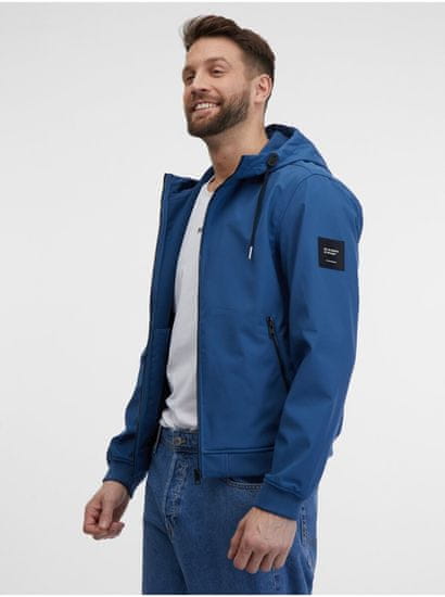 Jack&Jones Modrá pánska softshellová bunda Jack & Jones Basic