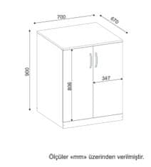 Kalune Design Kúpeľňová skrinka na práčku Benito biela