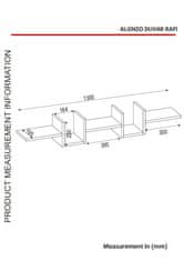 Kalune Design Nástenná polica ALONZA 130 cm biela