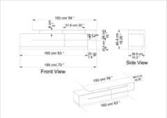 Kalune Design TV stolík PIA 180 cm čierny/orech