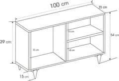 Kalune Design TV stolík ZISINO 100 cm antracitový