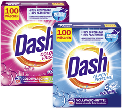 Dash ALPEN FRISCHE + COLOR FRISCHE prací prášok 2x 100 praní 2x 6 kg DE