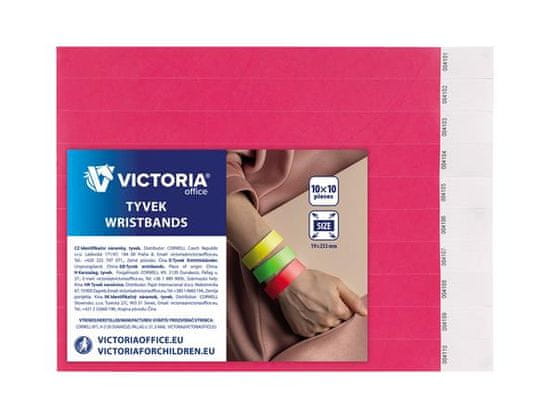 Victoria Identifikačné náramky, 3/4", neón ružová, tyvek