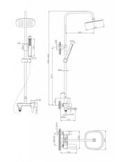 Invena Sprchový stĺp glamour, meď (AU-05-B14-V)