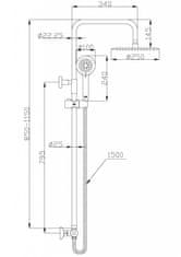 Invena Sprchový stĺp s termostatickou batériou imola exe (AU-11-001-Q)