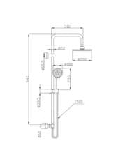 Invena Sprchový stĺp s termostatickou batériou esla (AU-94-D01-C)