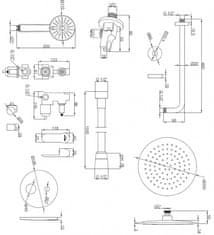 Invena Podomietkový set 2-cestná nástenná batéria siros , round, number 13 (BS-90-013-A)