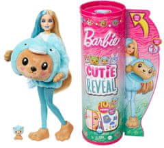Barbie Cutie Reveal Barbie v kostýme - medvedík v modrom kostýme delfína HRK22