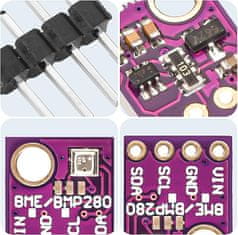 YUNIQUE GREEN-CLEAN Digitálny presný snímač BME280-5V - modul barometrického tlaku, teploty a vlhkosti I2C / SPI 5V pre domácich majstrov