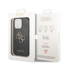 Guess Kryt na mobil 4G Metal Logo na Apple iPhone 15 Pro - šedý