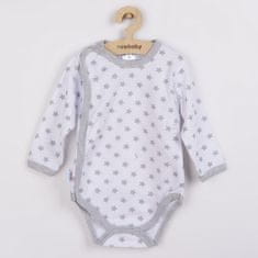 NEW BABY Dojčenské body celorozopínacie Classic II sivé s hviezdičkami 56 (0-3m) Sivá