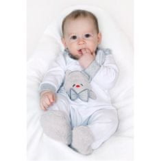 NEW BABY Luxusné dojčenské body s dlhým rukávom Honey Bear s 3D aplikáciou 80 (9-12m) Biela