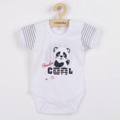 NEW BABY Dojčenské body s krátkym rukávom Panda 74 (6-9m) Sivá