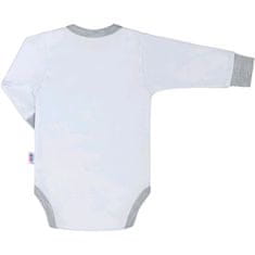 NEW BABY Luxusné dojčenské body s dlhým rukávom Honey Bear s 3D aplikáciou 80 (9-12m) Biela