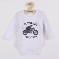 NEW BABY Body s potlačou Motorkář jako táta 68 (4-6m) Biela