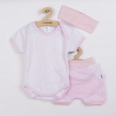 NEW BABY 3-dielna letná bavlnená súprava Perfect Summer svetlo ružová 92 (18-24m) Ružová