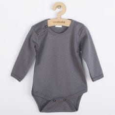 NEW BABY Dojčenské body Classic II tmavo sivé 68 (4-6m) Sivá