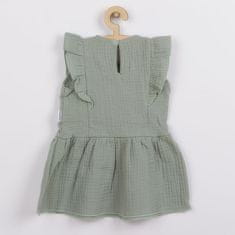 NEW BABY Dojčenské mušelínové šaty Summer Nature Collection mätové 56 (0-3m) Zelená