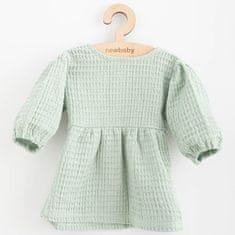 NEW BABY Dojčenské mušelínové šaty Comfort clothes šalviová 86 (12-18m) Zelená