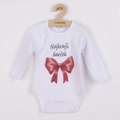 NEW BABY Body s potlačou Najkrajší darček 80 (9-12m) Červená