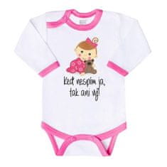 NEW BABY Body s potlačou Keď nespím ja, tak ani vy 86 (12-18m) Ružová