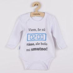 NEW BABY Body s potlačou 02:00 hodiny ráno 80 (9-12m) Biela