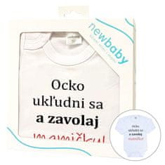 NEW BABY Body s potlačou a zavolaj MAMIČKU! - darčekové balenie 80 (9-12m) Biela