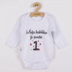 NEW BABY Body s potlačou Moja babička je proste jednotka - darčekové balenie 56 (0-3m) Červená