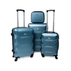 Rogal Tmavotyrkysová sada 4 luxusných ľahkých kufrov "Luxury" - veľ. S, M, L, XL