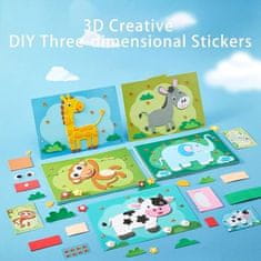 JOJOY® Detské kreatívne gumené samolepky s motívom Zvieratá (12 kusov) | STICKYFUN