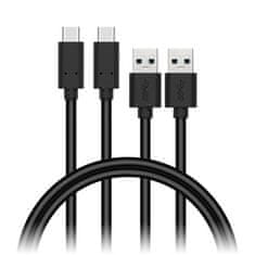 Connect IT USB kábel Wirez USB/ USB-C, 1m (2 ks v balení) - černý (CCA5006BK)