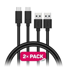 Connect IT USB kábel Wirez USB/ USB-C, 1m (2 ks v balení) - černý (CCA5006BK)