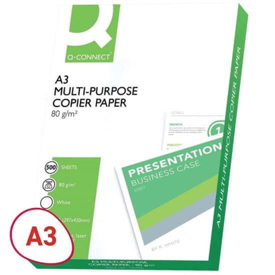 Q-Connect Papier - A3, 80 g/m2, 500 listov