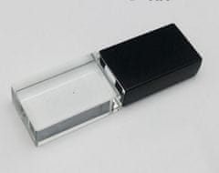 CTRL+C USB KRYSTAL čierny, kombinácia sklo a kov, LED podsvietenie, 32 GB, USB 2.0