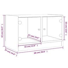 Vidaxl TV skrinka so sklenenými dvierkami betónovo sivá 68x37x42 cm