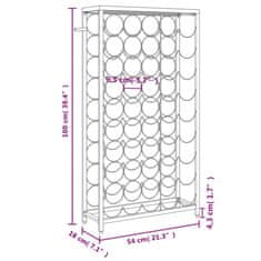 Vidaxl Stojan na víno na 45 fliaš čierny 54x18x100 cm kované železo