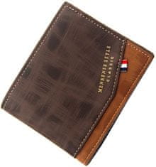 Camerazar Elegantná pánska peňaženka z ekologickej umelej kože, hnedá, 11,5x9,5x1,5 cm