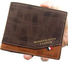 Camerazar Elegantná pánska peňaženka z ekologickej umelej kože, hnedá, 11,5x9,5x1,5 cm