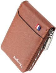 Camerazar Pánska peňaženka s puzdrom na karty, hnedá ekokoža, 13 priehradiek, 8x11x2 cm