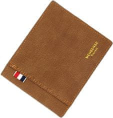 Camerazar Pánska peňaženka z kvalitnej umelej kože hnedej farby, 12x9,5x1,5 cm, s 10 priehradkami