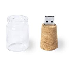 CTRL+C USB KOROK + SKLENENÁ FĽAŠTIČKA, 8 GB, USB 2.0