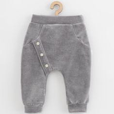 NEW BABY Dojčenské semiškové tepláky New Baby Suede clothes sivá 74 (6-9m)