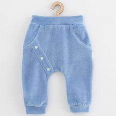 NEW BABY Dojčenské semiškové tepláky New Baby Suede clothes modrá 92 (18-24m)