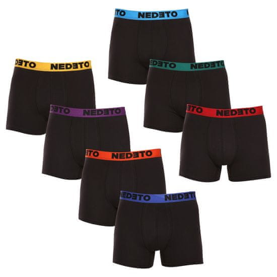 Nedeto 7PACK pánske boxerky čierne (7NB002b)